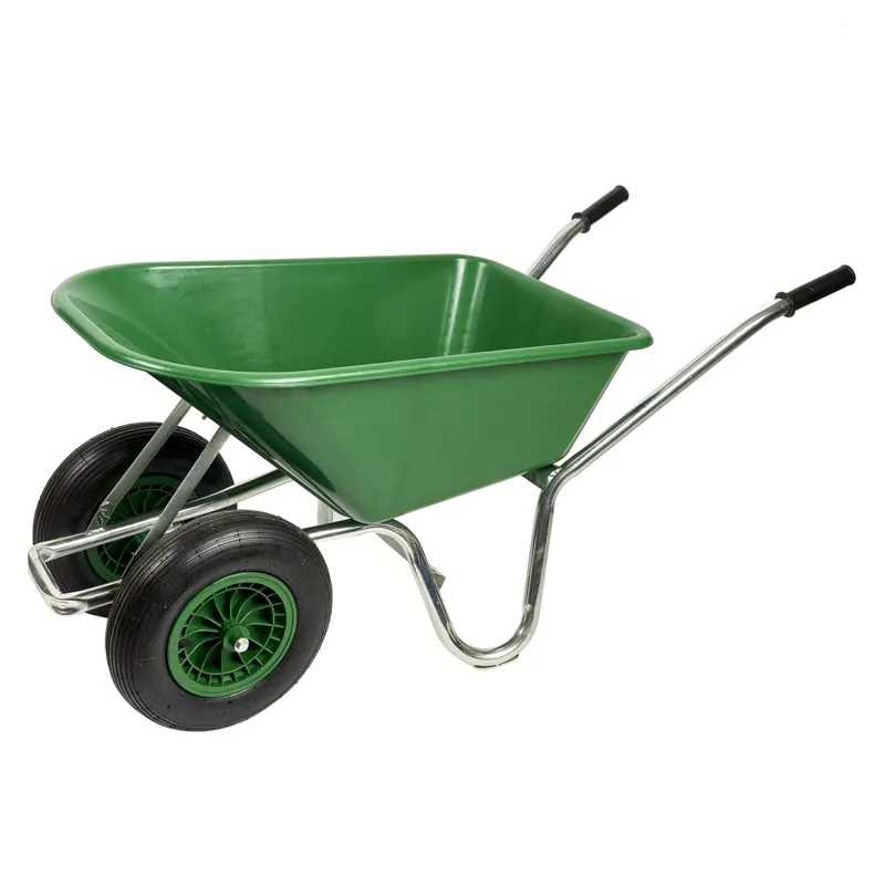 Carrimore 120 Litre Dual Wheel Stable Wheelbarrow - Green