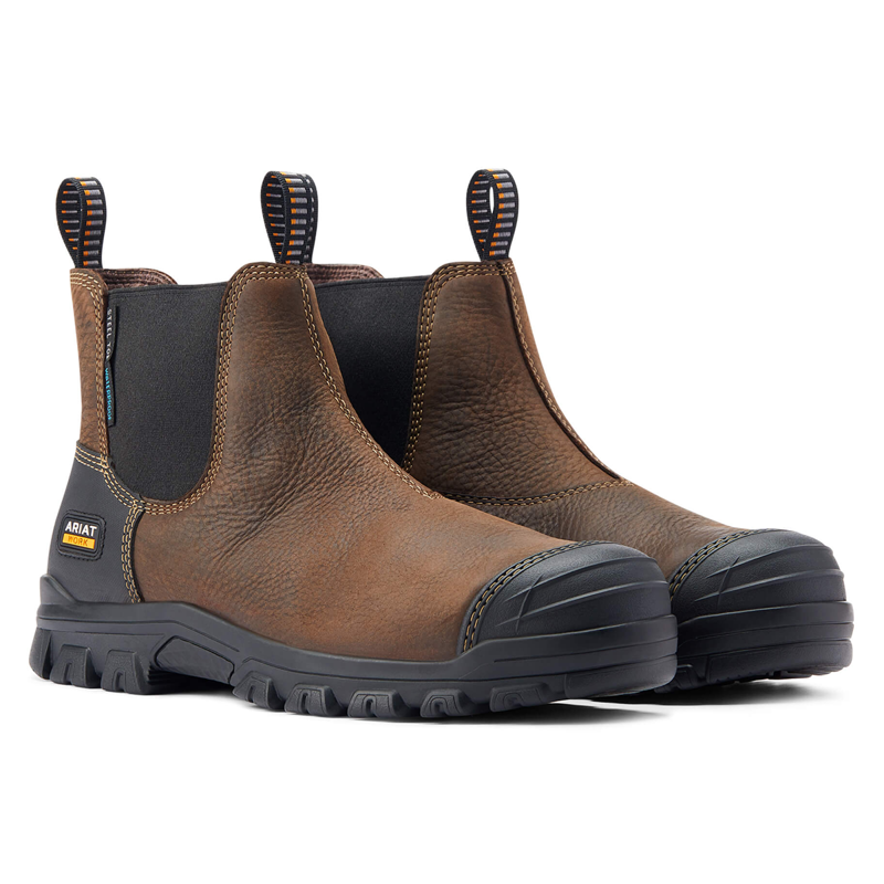 Ariat Men's Treadfast Chelsea Waterproof Steel Toe Work Boot - Brown-4