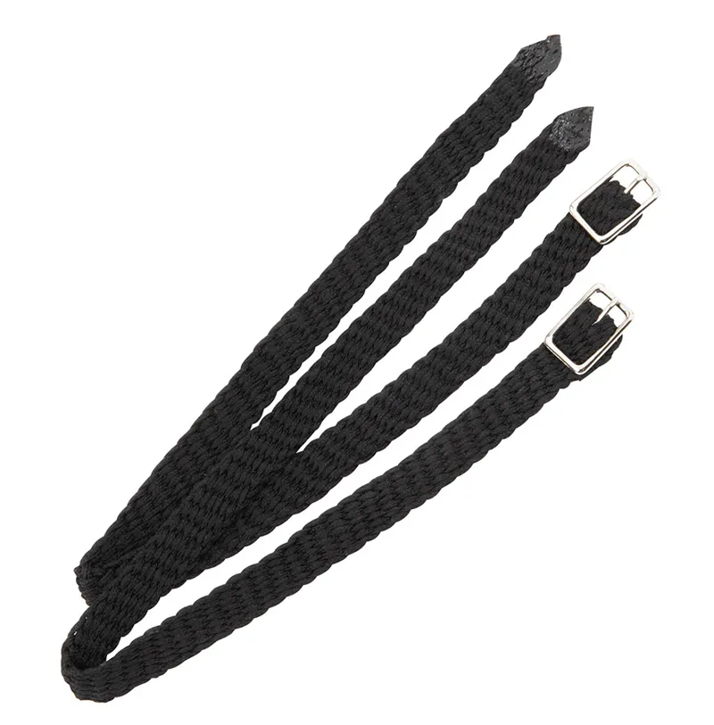 Shires 1/2 Inch Plaited Nylon Spur Straps - Black