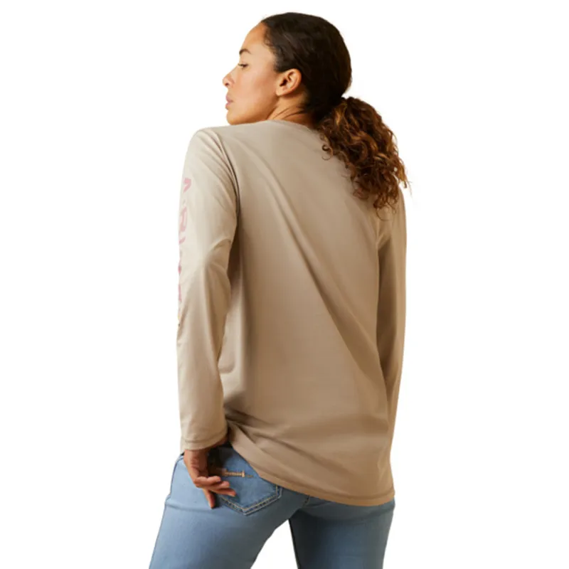 Ariat Women's Rebar Workman Logo T-Shirt - String Heather Nostalgia Rose-1