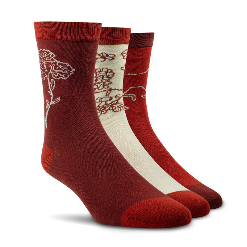 Ariat Charm Crew Socks - Burnt Brick Toile