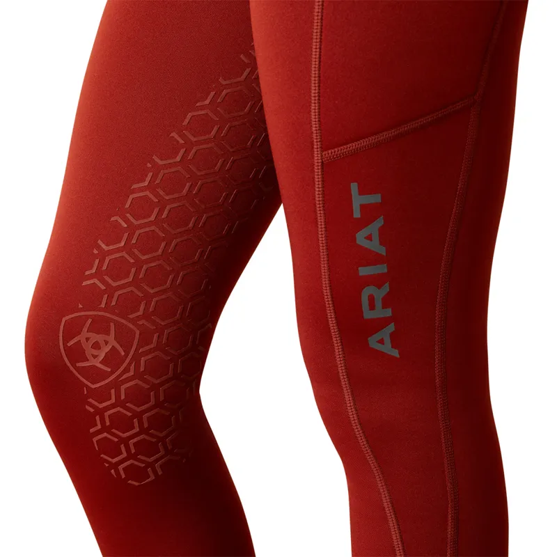 Ariat Youth Venture Thermal Half Grip Tights - Fired Brick-3