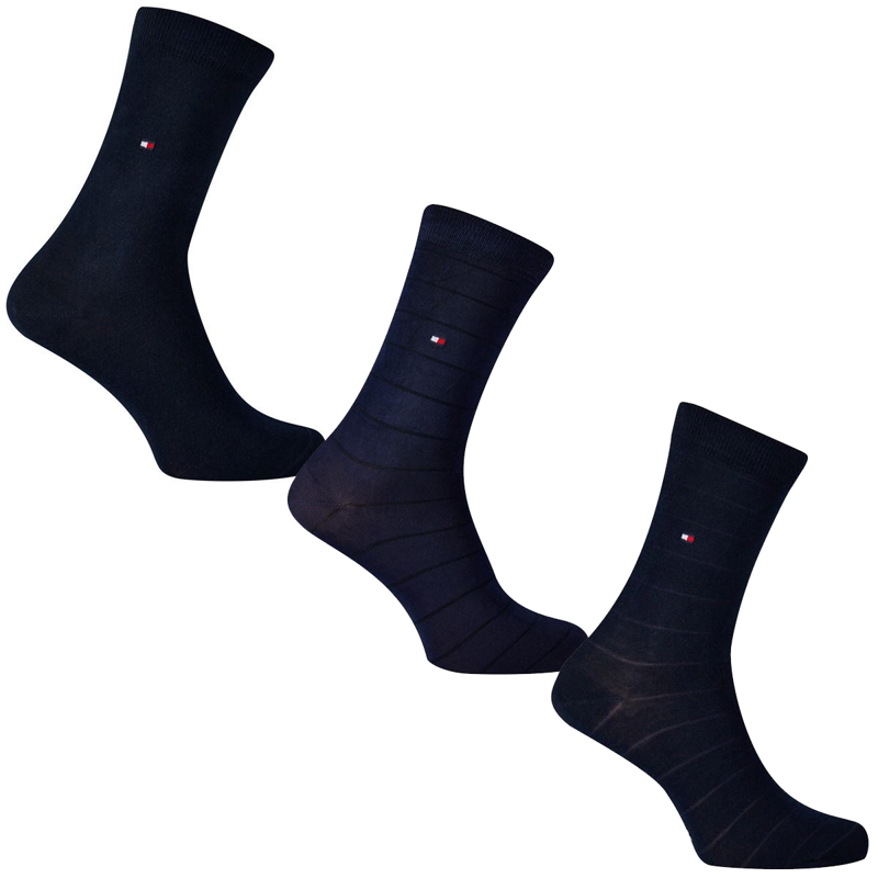 Tommy Hilfiger Women's 3 Pack Socks in Giftbox - Navy - UK 6-8-1