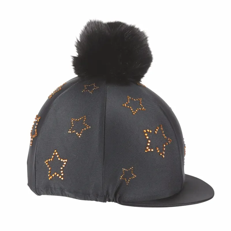 Diamante Star Hat Cover - Black
