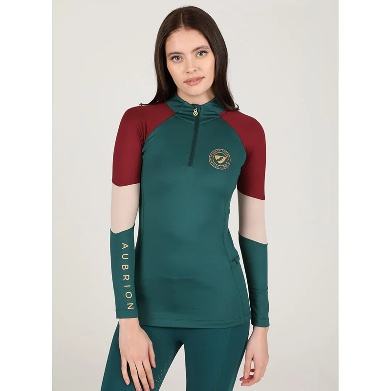 Aubrion Newbury Long Sleeve Base Layer- Dark Green-2