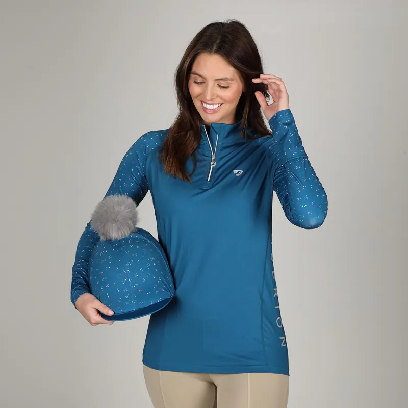 Aubrion Hyde Park Cross Country Shirt - Teal Ditsy-1