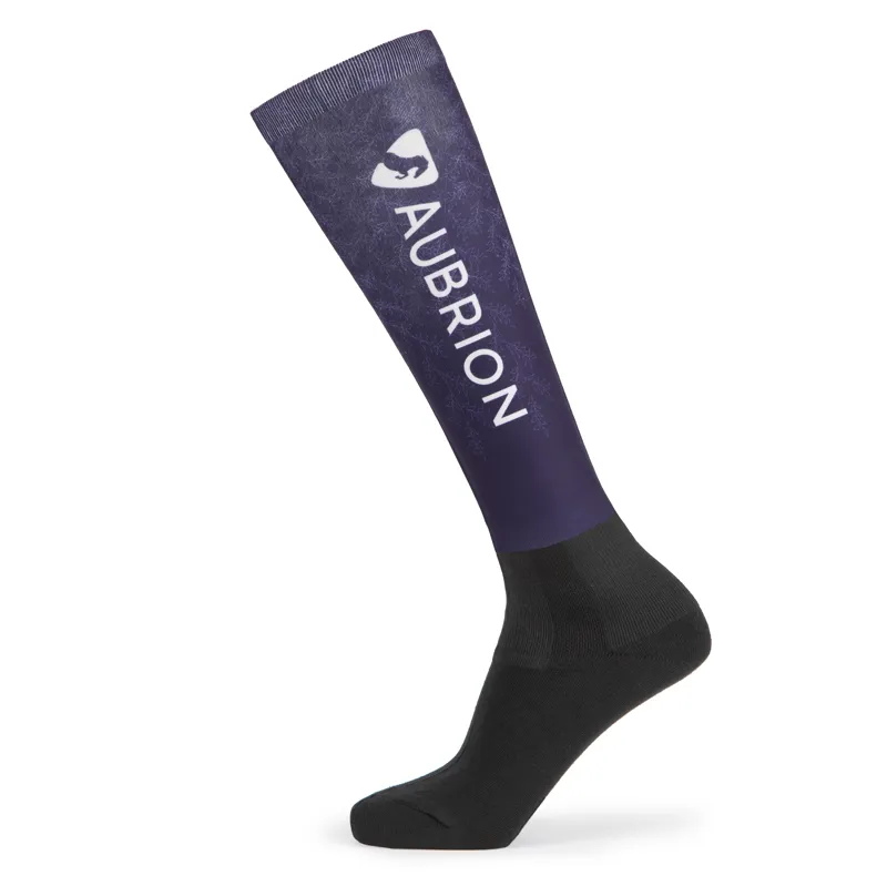 Aubrion Young Rider Hyde Park Cross Country Socks in Lavender Lead