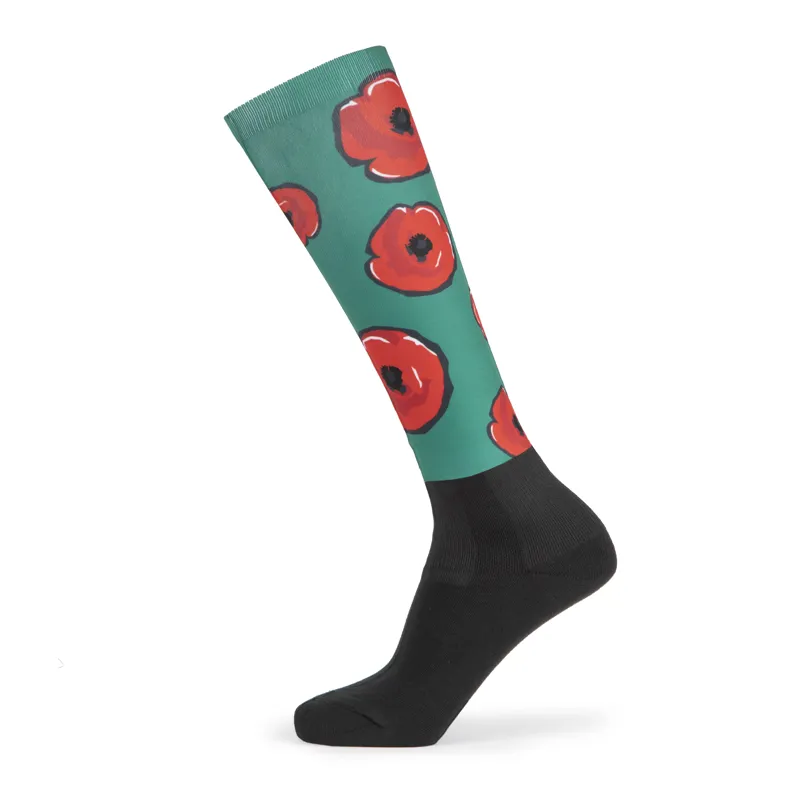 Aubrion Young Rider Hyde Park Cross Country Socks - Poppy