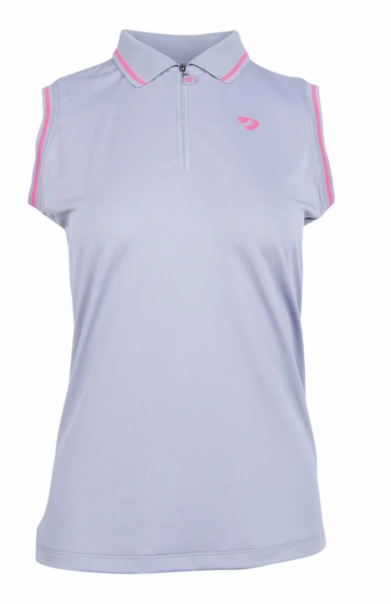 Aubrion Harrow Girls Sleeveless Polo in Grey