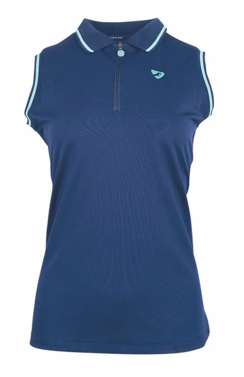 Aubrion Harrow Girls Sleeveless Polo in Blue