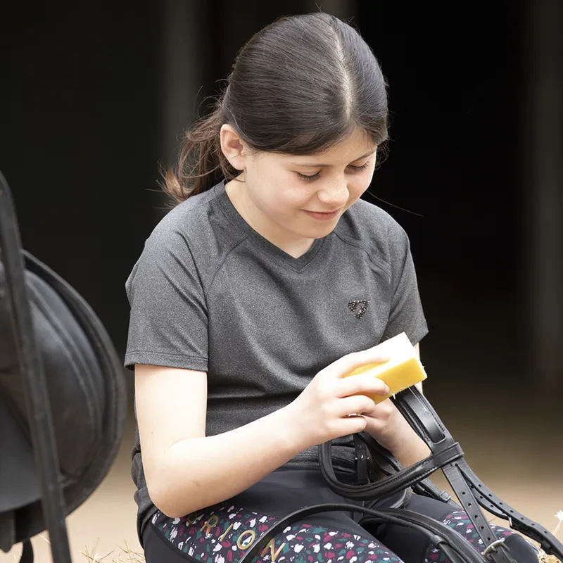 Aubrion Young Rider Elverson Tech T-Shirt - Charcoal-2