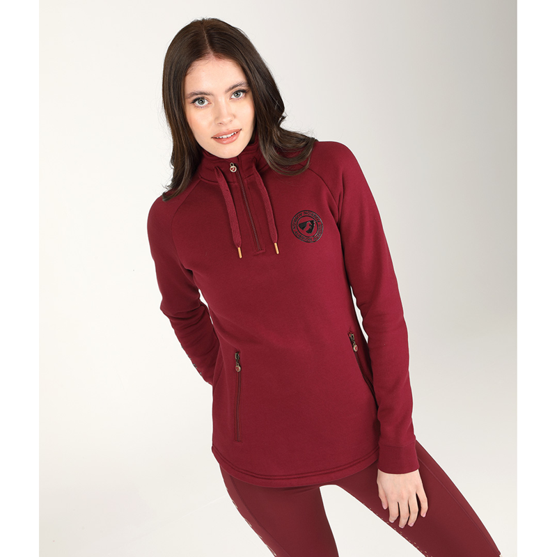 Aubrion Elm Half Zip Sweatshirt - Wine-2