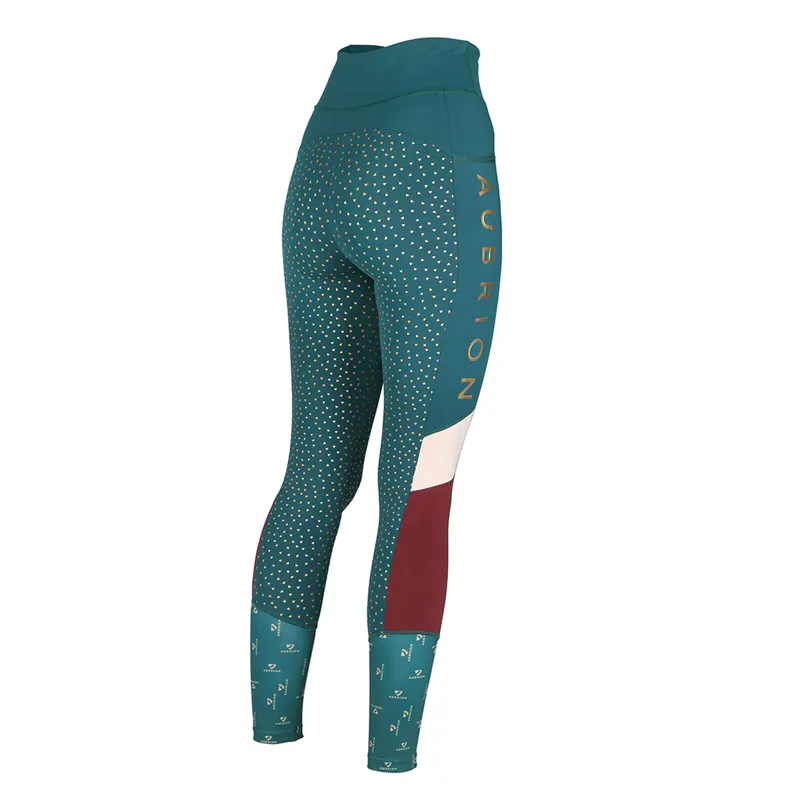 Aubrion Eastcote Riding Tights - Dark Green-2