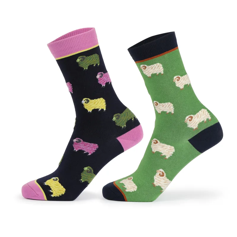 Aubrion Bamboo Children's Ankle Socks 2 Pack - Sheep