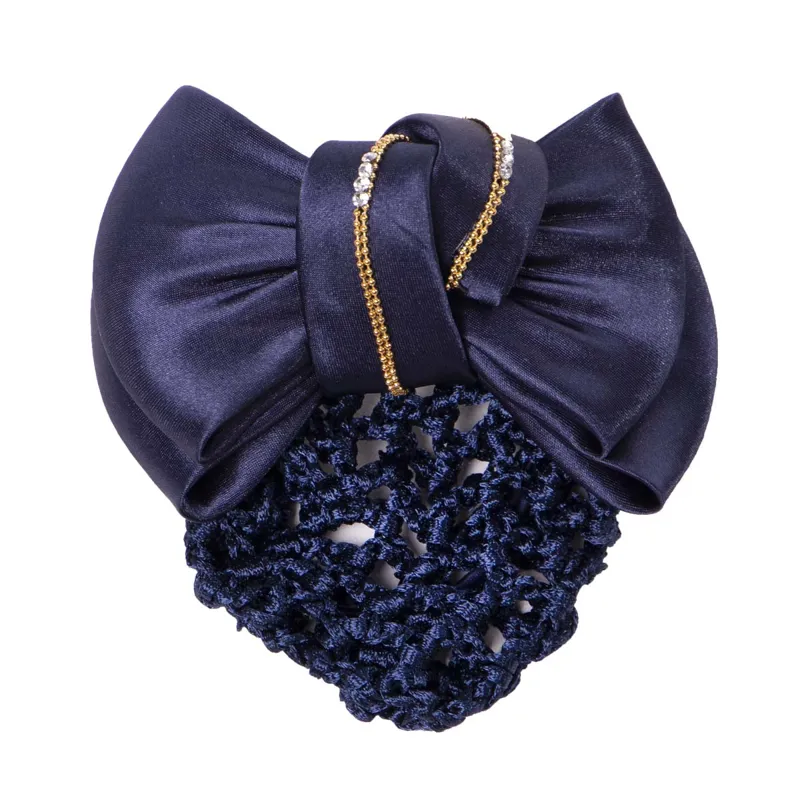 QHP Hair Bow Golden - Navy