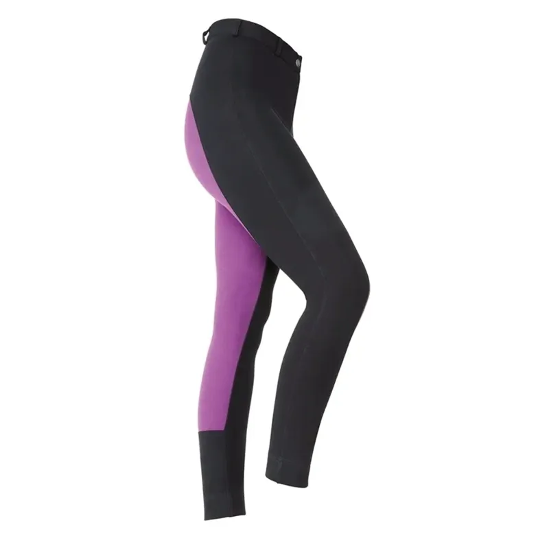 Shires Wessex Two Tone Maids Jodhpurs - Black/Purple