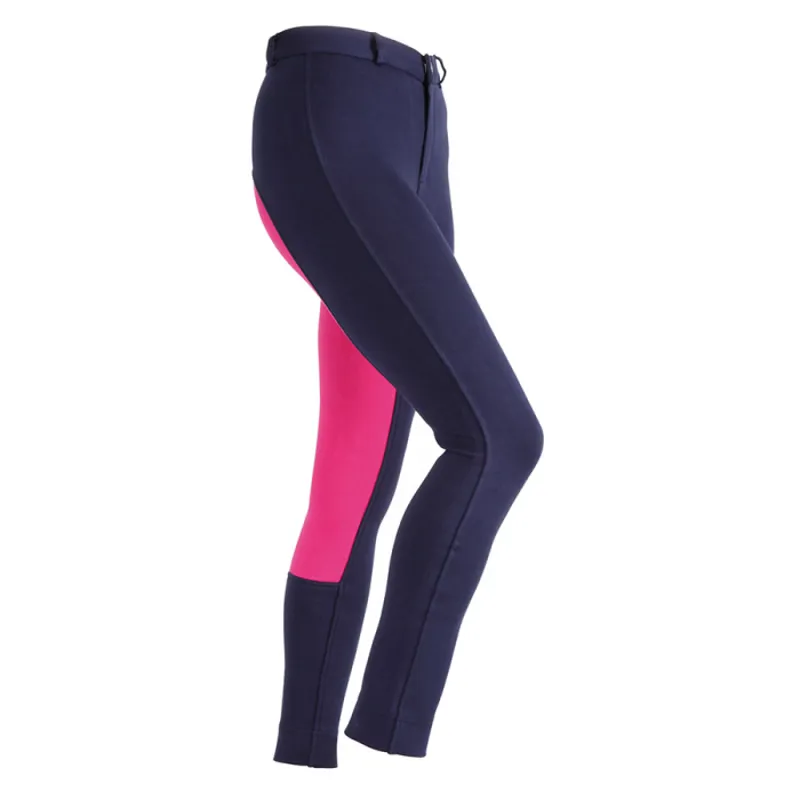 Shires Wessex Two Tone Maids Jodhpurs - Navy/Pink