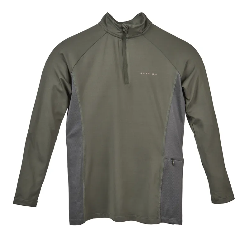 Aubrion Young Rider Revive Long Sleeve Base Layer - Olive