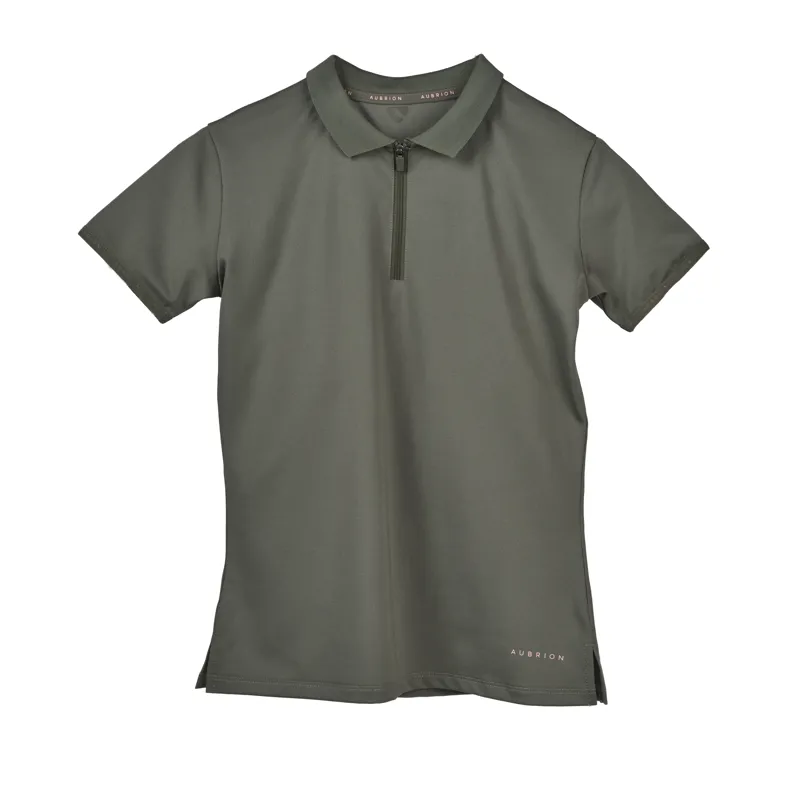 Aubrion Young Rider Poise Tech Polo - Olive