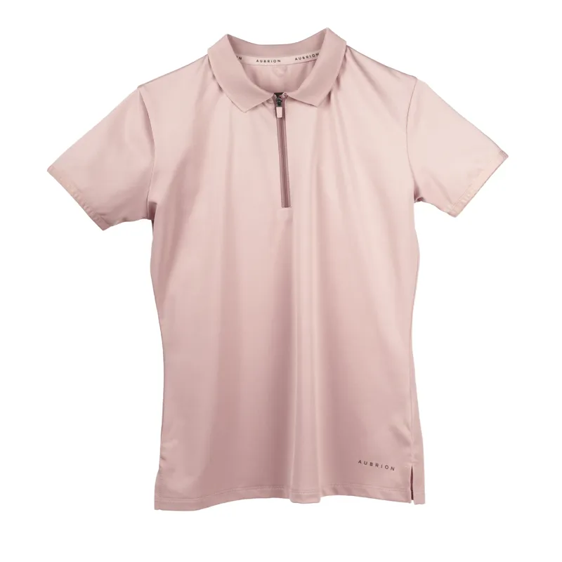 Aubrion Young Rider Poise Tech Polo - Rose