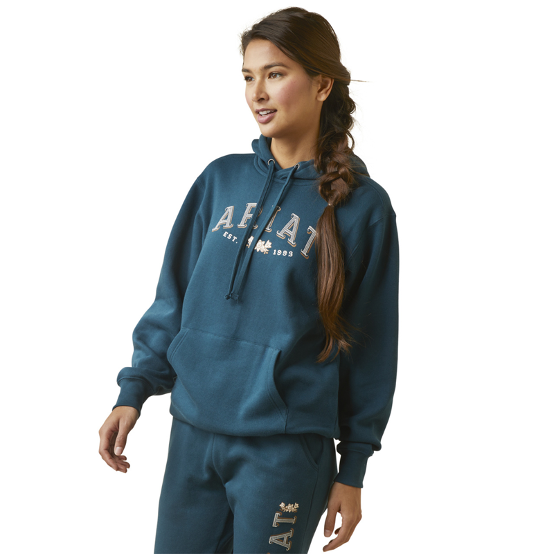 Ariat Woman's Real Flora Hoodie - Reflecting Pond