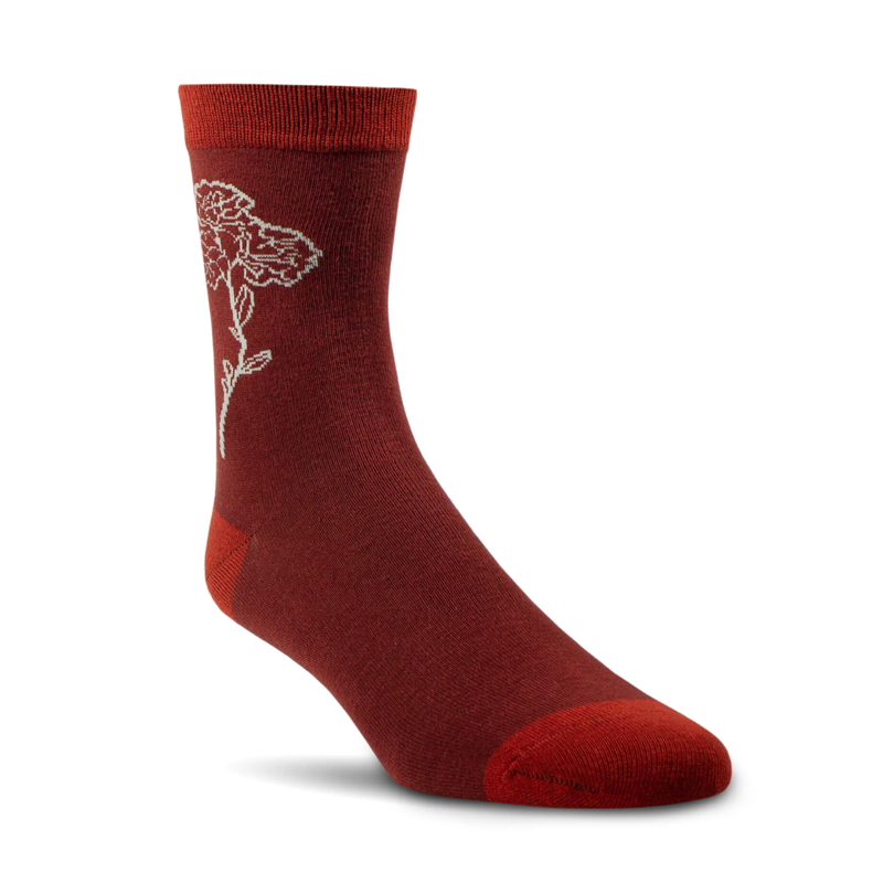 Ariat Charm Crew Socks - Burnt Brick Toile-1