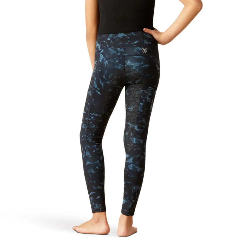 Ariat Youth Eos Print Full Seat Tights - Stormy Skies-1
