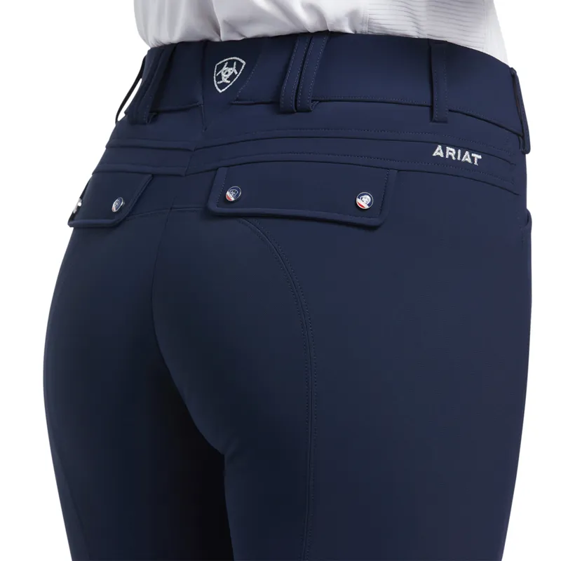 Ariat Women's Tri Factor Grip Knee Patch Breech - Navy-3