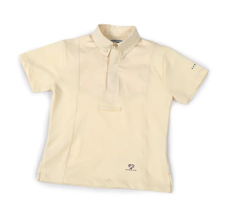 Aubrion Short Sleeve Kids Tie Shirt in Yellow