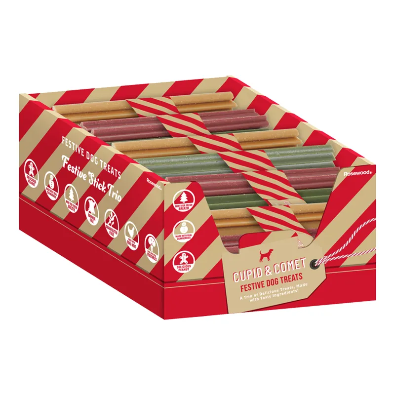 Rosewood Rawhide Free Christmas Stick Trio - 3pc - 150G