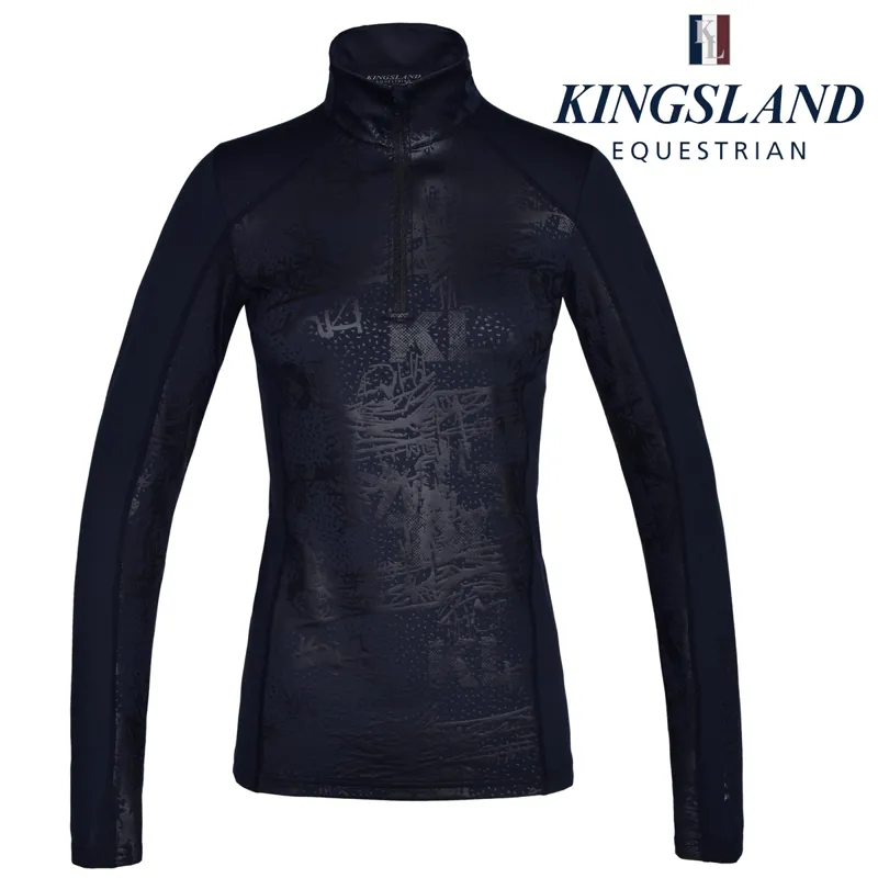 Kingsland KLmaya Ladies Printed Training Shirt With 1/2 Zip - Black