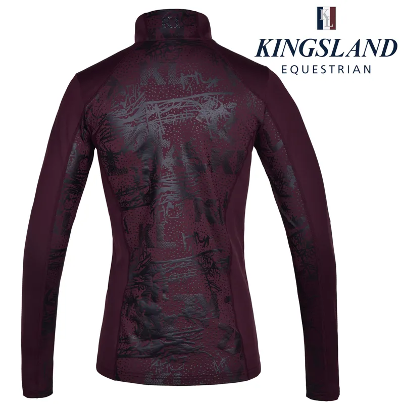Kingsland KLmaya Ladies Printed Training Shirt With 1/2 Zip - Red Fudge-1