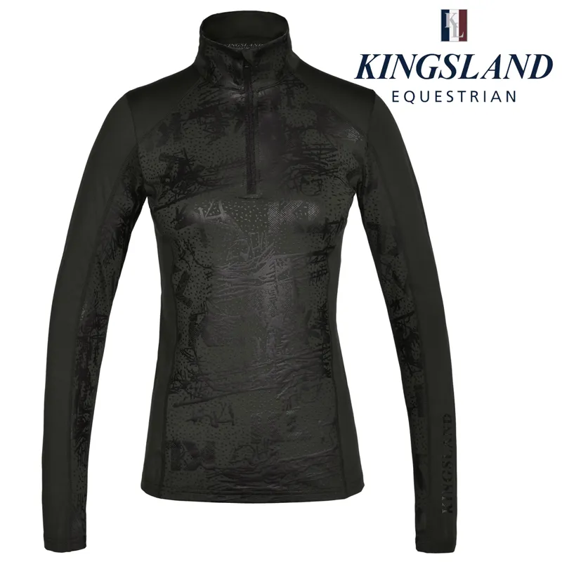 Kingsland KLmaya Ladies Printed Training Shirt With 1/2 Zip - Green Belgua