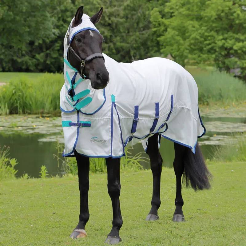 Shires Highlander Plus Sweet-Itch Combo Fly Rug - White