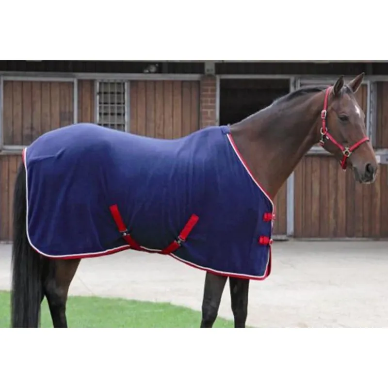 Shires Wessex Braided Fleece Show Rug Navy/Red/White