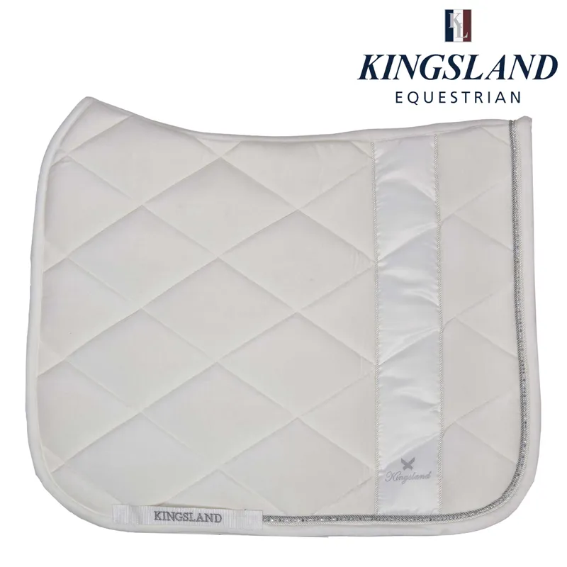 Kingsland KLtehila Velvet Saddle Pad With Coolmax Lining - White - Dressage - L