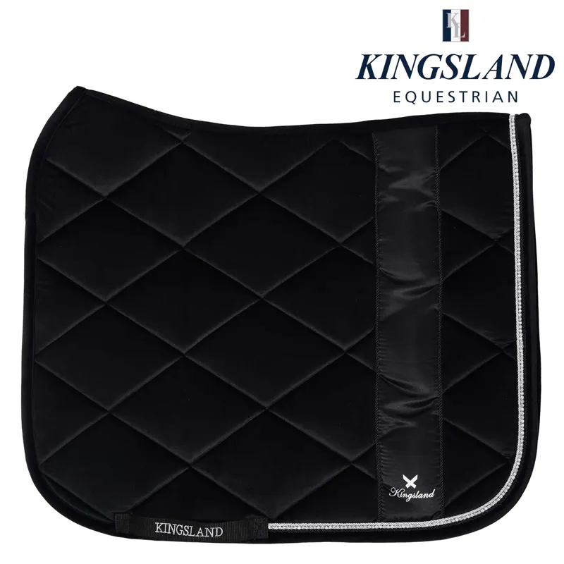 Kingsland KLtehila Velvet Saddle Pad With Coolmax Lining - Black - Dressage - L