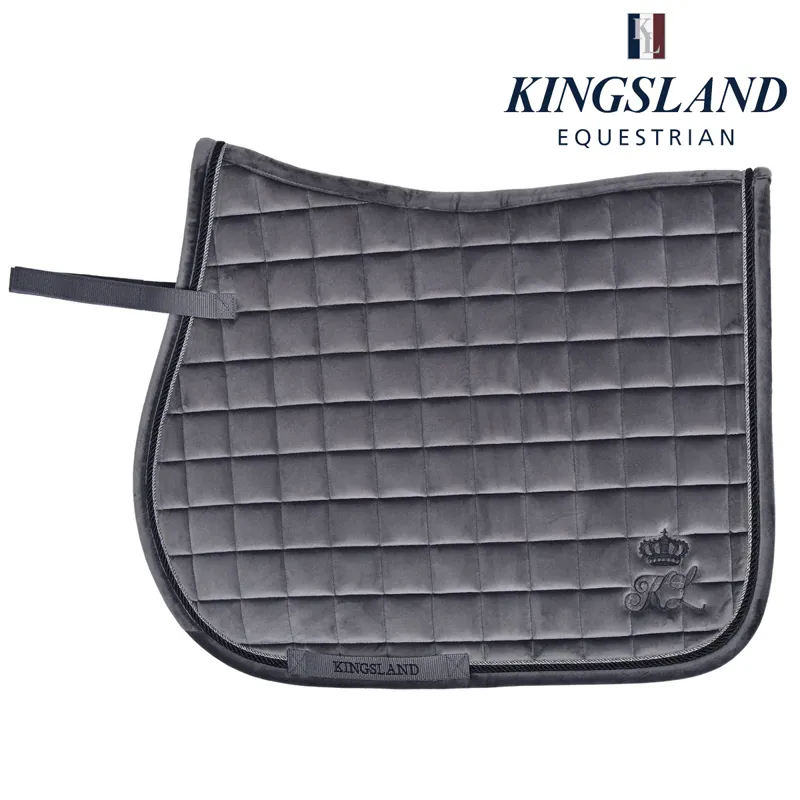 Kingsland KLmya Velvet Saddle Pad With Coolmax - Grey Asphalt