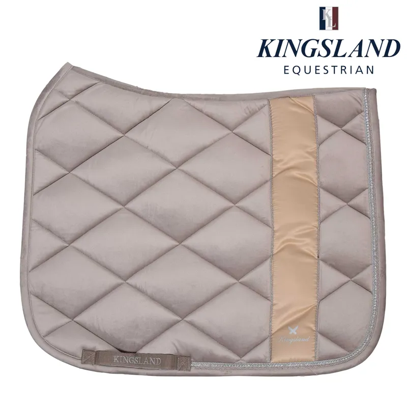 Kingsland KLtehila Velvet Saddle Pad With Coolmax Lining - Beige Roasted Cashew - Dressage - L