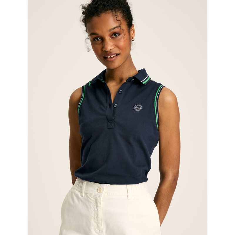 Joules Ladies Rally Sleeveless Polo Shirt - French Navy-1