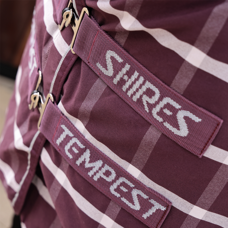 Shires Tempest Original Stable Sheet - Maroon Check-2
