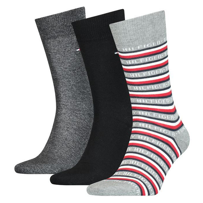 Tommy Hilfiger 3 Pack Gift Box Socks - Black - UK 6-8-1
