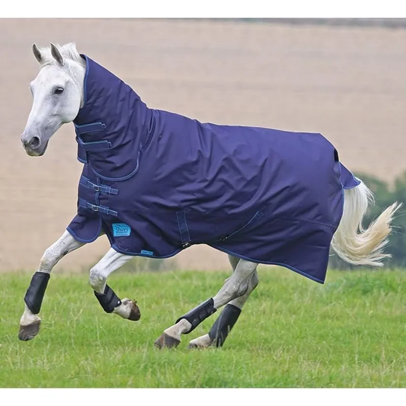 Shires Tempest Plus 200g Combo Turnout Rug - Navy With Turquoise