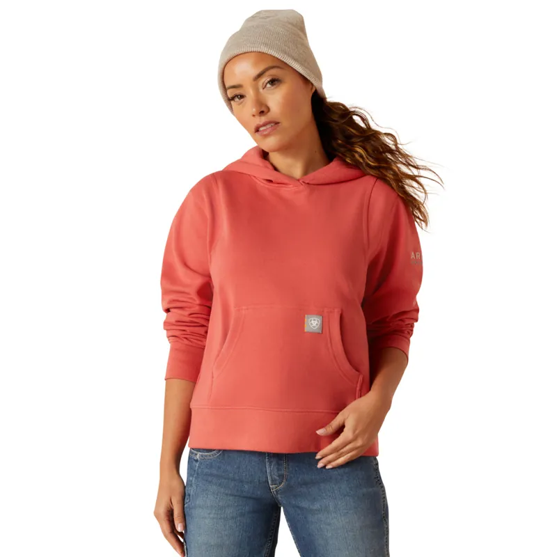 Ariat Women's Rebar Lightweight Cropped Hoodie - Mineral Red