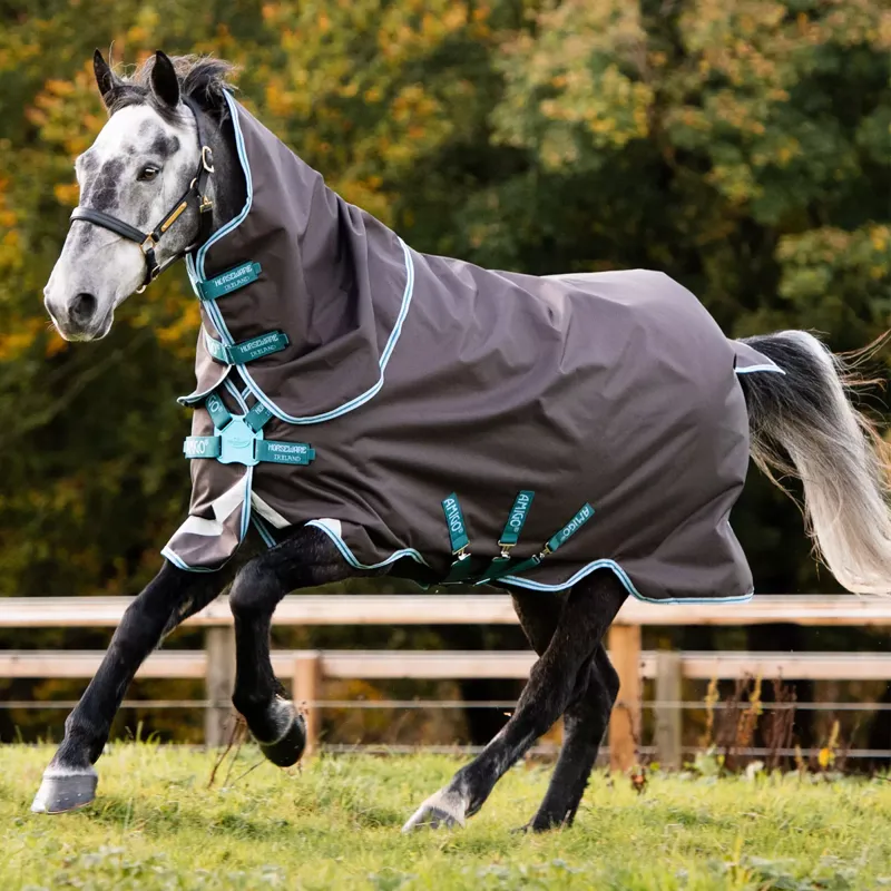 Horseware Amigo Bravo 12 Plus Disc Front 0g Turnout Rug - Excalibur/Aqua/Turquoise