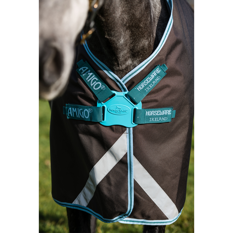 Horseware Amigo Bravo 12 Plus Disc Front 0g Turnout Rug - Excalibur/Aqua/Turquoise-2