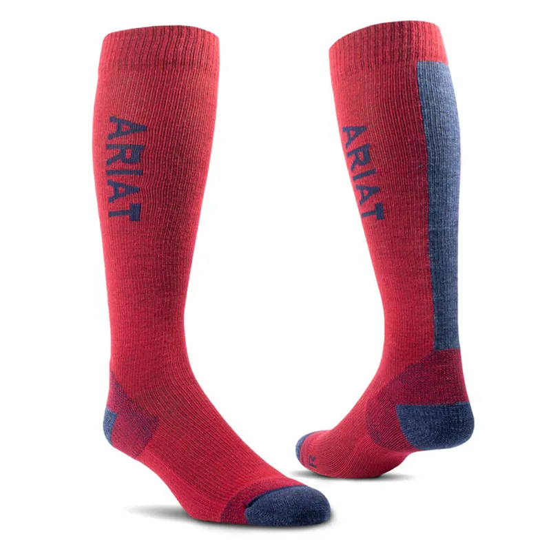 AriatTek Unisex Thaw Merino Socks - Red/Navy - XS/S