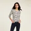 Ariat Women's Melange Print Long Sleeve T-Shirt - Oatmeal 