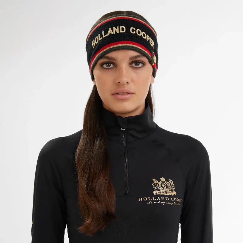 Holland Cooper Iconic Tri-Colour Headband - Navy/Gold