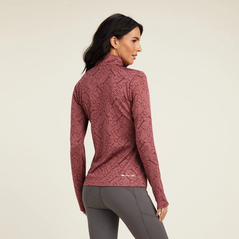 Ariat Women's Prophecy 1/4 Zip Baselayer - Wild Ginger Bit Jaquard -1